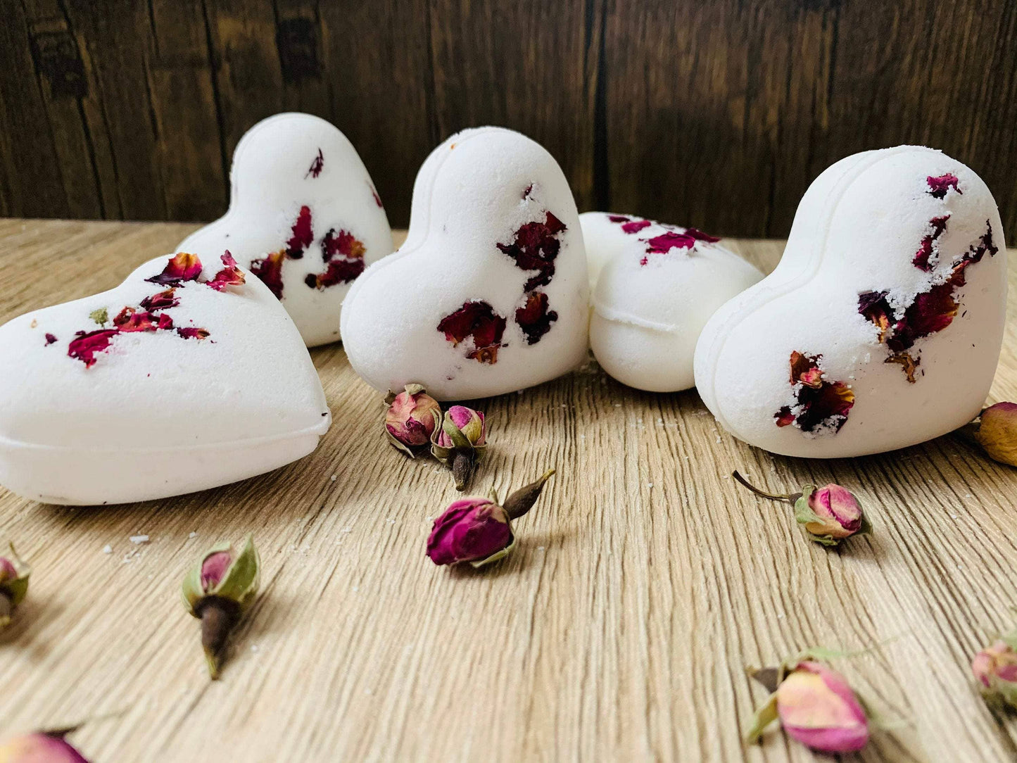 Organic  Rose Heart Bath Bomb, Valentine’s Day: Plastic packaging
