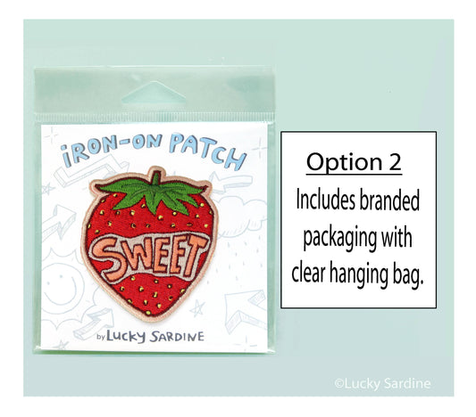 Sweet Strawberry, Retro 70s & 80s Embroidered Iron-On Patch
