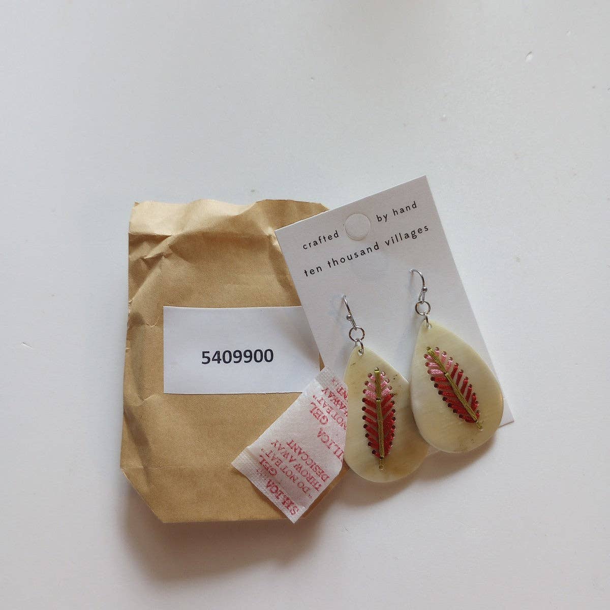 Lacay Stitched Drop Teardrop Earrings