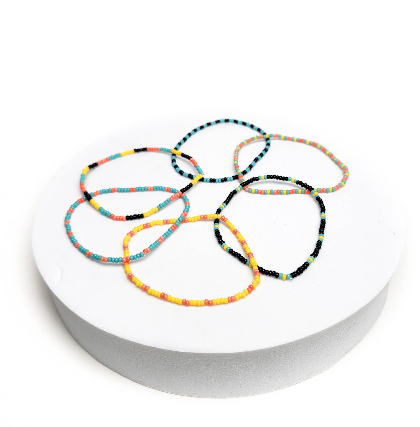 Confetti Seed Bead Bracelets - Set of 6 stands
