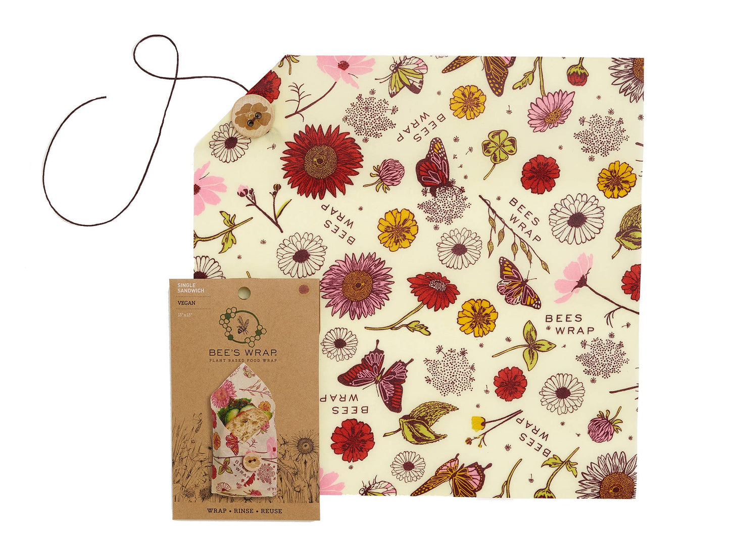 Sandwich Wrap - Meadow Magic, Plant Based Wax