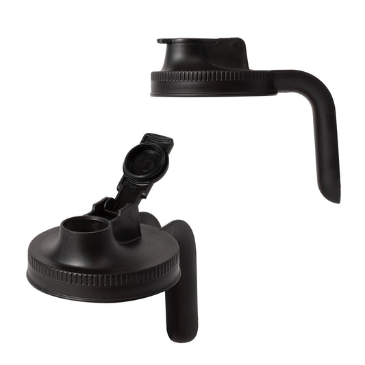 Jarware Black Spout Lid With Handle for Wide Mouth Mason Jar