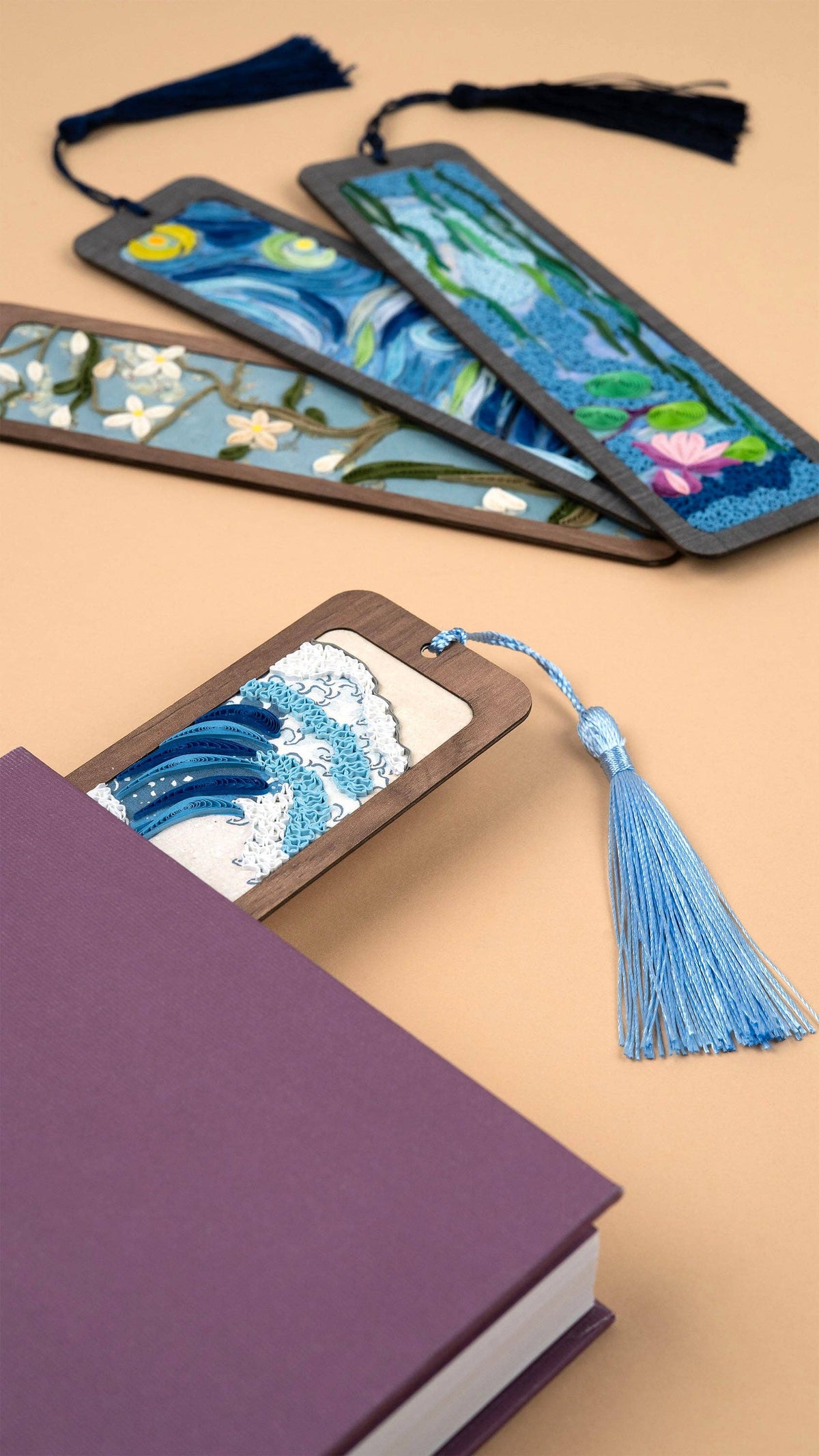 Handmade Quilled Paper The Great Wave off Kanagawa Bookmark
