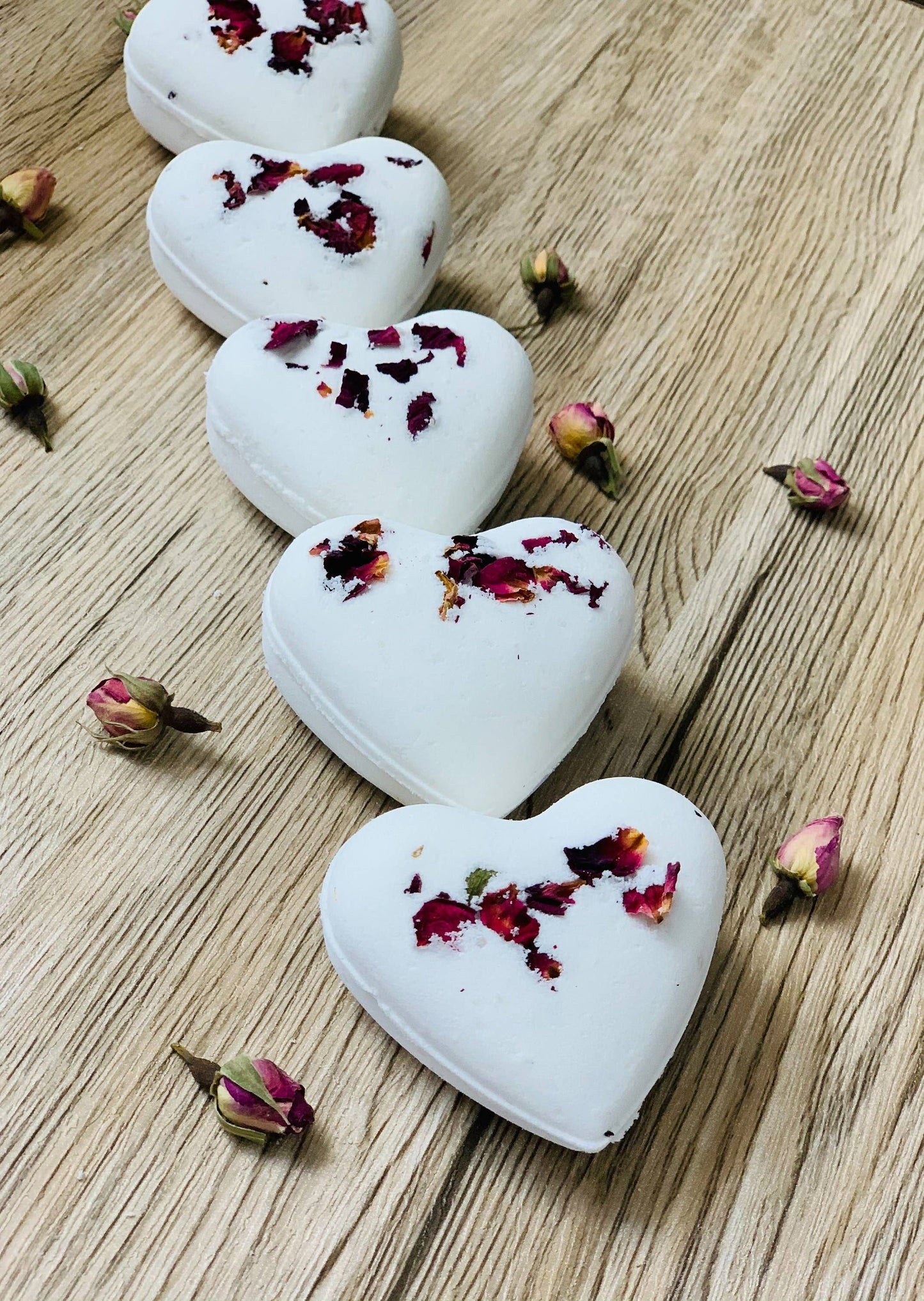 Organic  Rose Heart Bath Bomb, Valentine’s Day: Plastic packaging