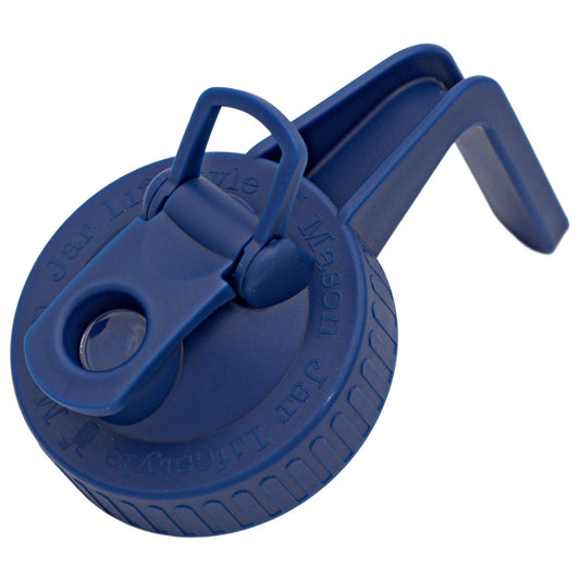 Pour & Store Pitcher Lid w/ Handle for Mason Jars: Deep Blue / Wide mouth