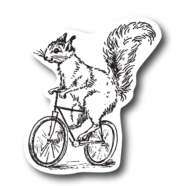 Squirrel Riding Bike Sticker