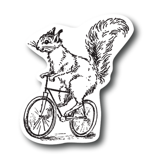 Squirrel Riding Bike Sticker