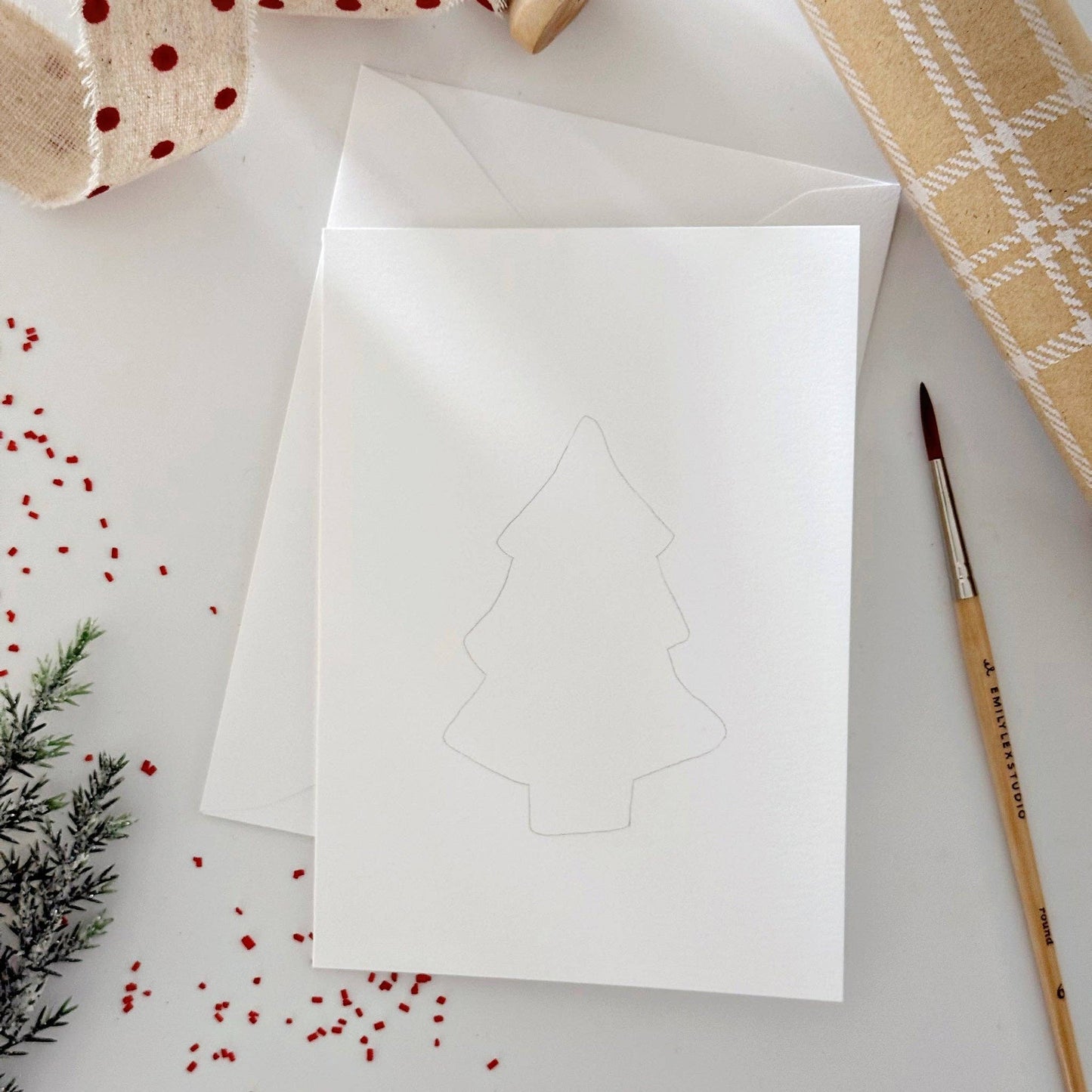 paintable watercolor notecard set Gingerbread