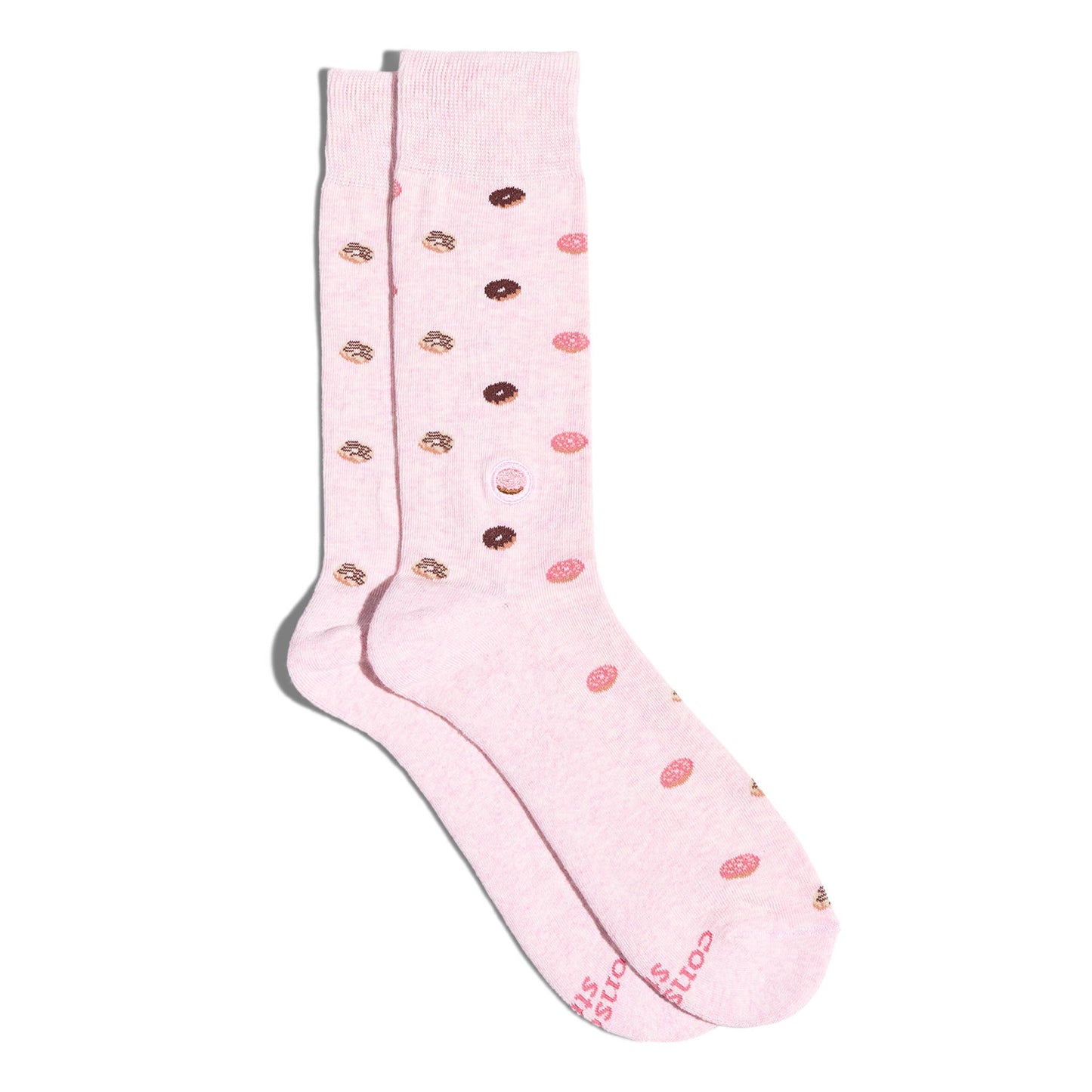Socks that Provide Meals (Pink Donuts): Medium