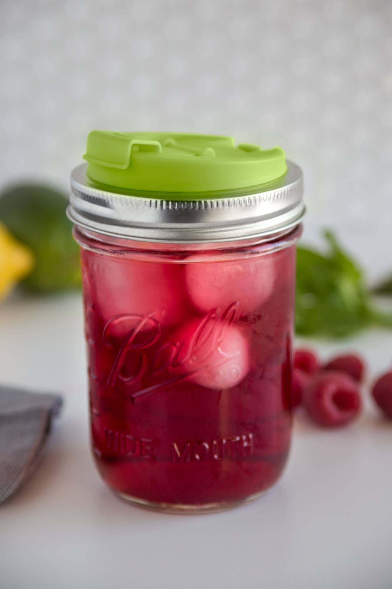 Jarware Drink Lid for Wide Mouth Mason Jar, Green