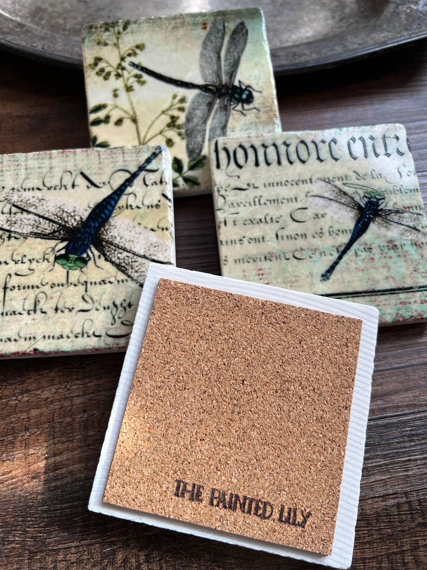 Dragonfly stone coasters