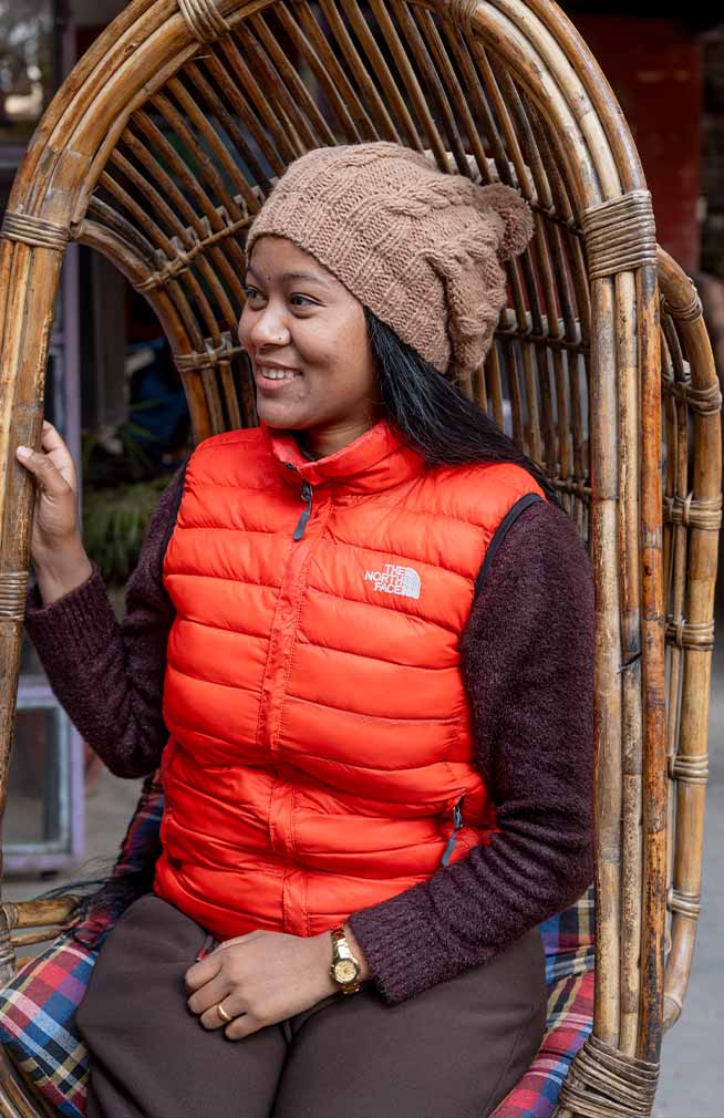 Cable knit wool “slouch” hat