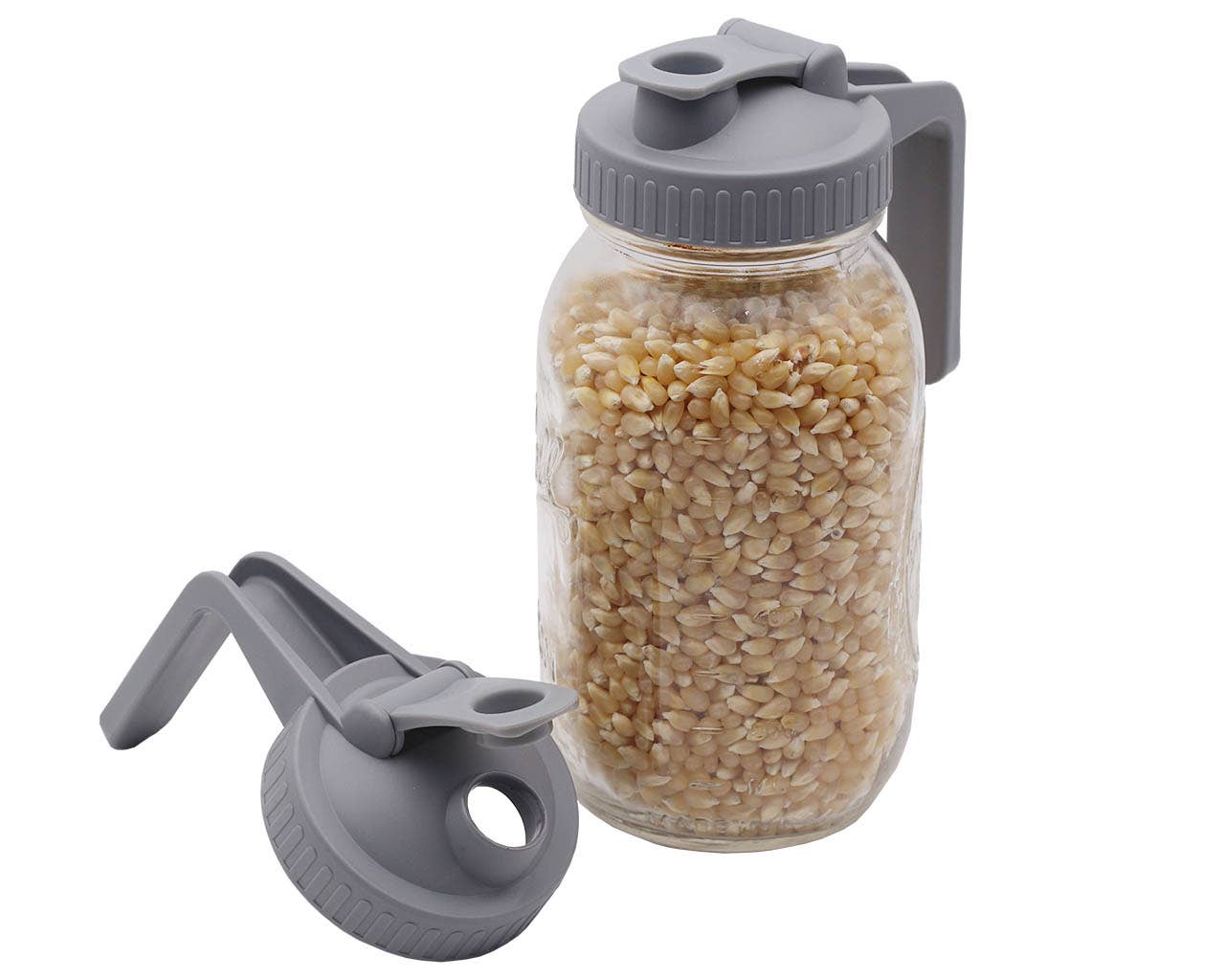 Pour & Store Pitcher Lid w/Handle for Mason Jars: Leaf Green / Wide mouth