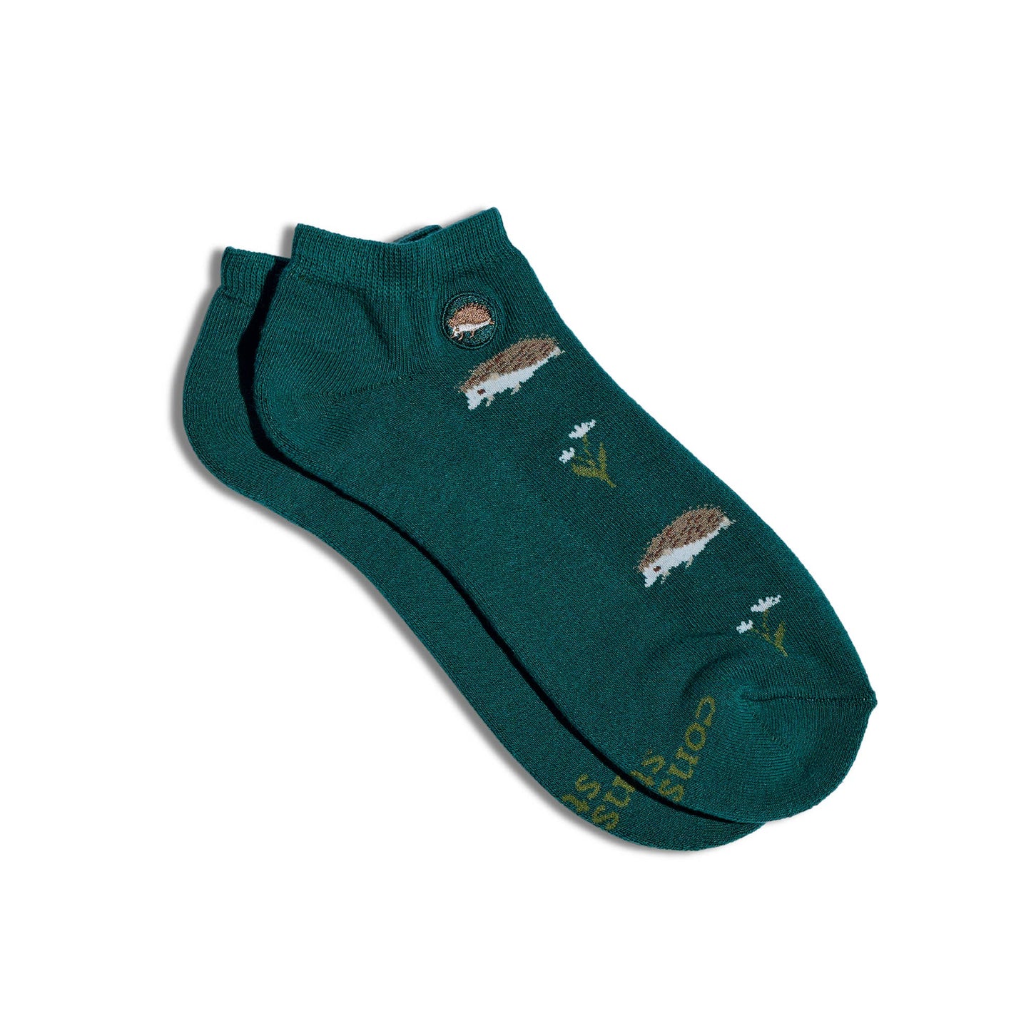 Ankle Socks that Protect Pollinators (Teal Hedgehogs): Small