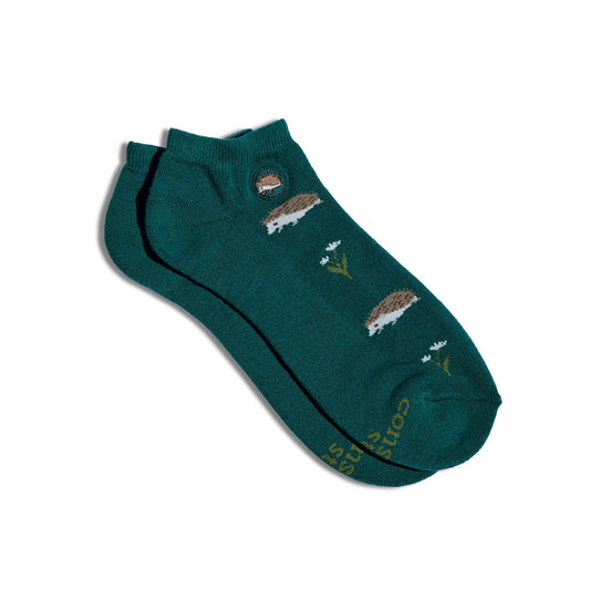Ankle Socks that Protect Pollinators (Teal Hedgehogs): Small