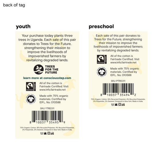 Kids Socks that Plant Trees (Navy Bananas): Youth