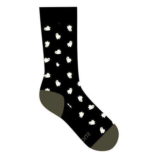 Socks that Support Mental Health (Black Ghosts): Small