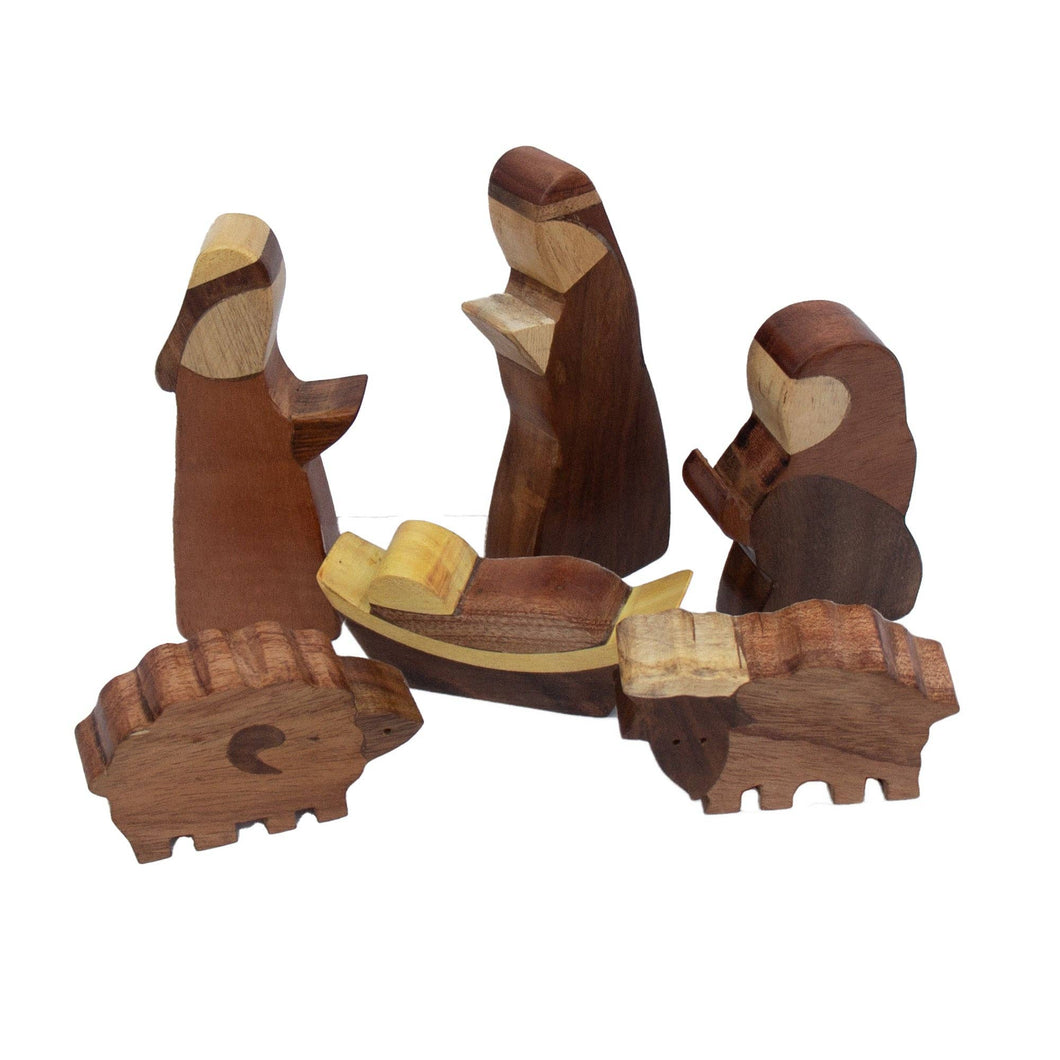 Nativity Joint Wood India Set 6 pc
