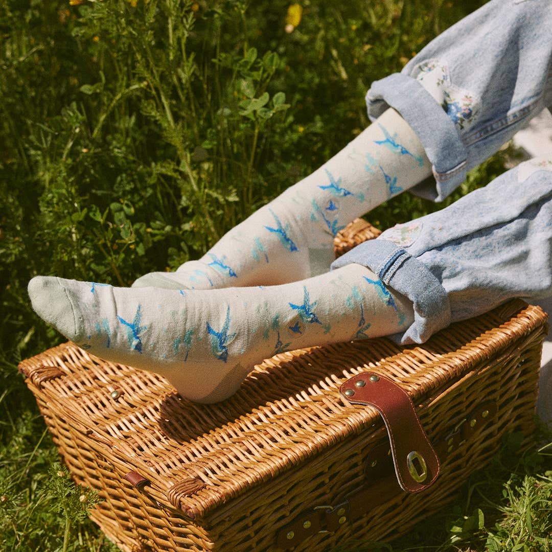 Socks that Protect Pollinators (Beige Hummingbirds): Small