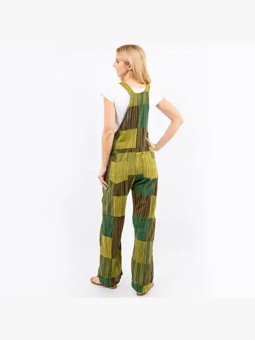 Cotton Hand Loomed Patchwork Overalls