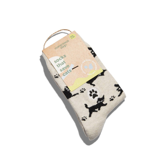 Kids Socks that Save Cats (Beige Cats): Youth