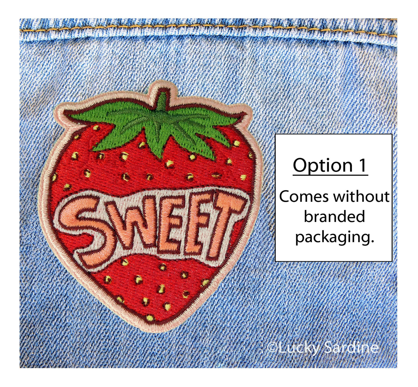 Sweet Strawberry, Retro 70s & 80s Embroidered Iron-On Patch