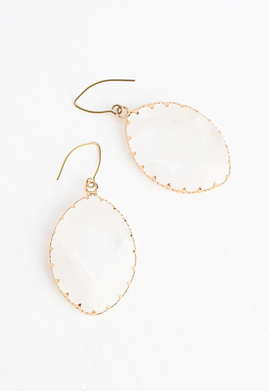 Radiant Light Crystal Earrings in Ivory