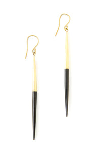 Brass and Cow Bone Javelin Earrings