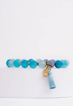 Load image into Gallery viewer, Enchanted Beaded Tassel Bracelet in Ocean Blue
