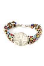 Load image into Gallery viewer, Rainbow Beaded Bracelet with Silver Coil 35 left in stock
