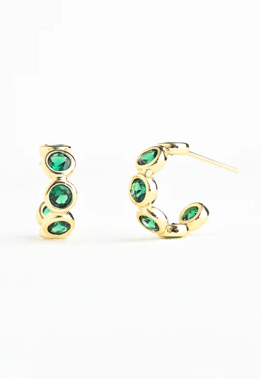 Jubilee Emerald Green Hoop Earrings