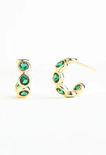 Load image into Gallery viewer, Jubilee Emerald Green Hoop Earrings
