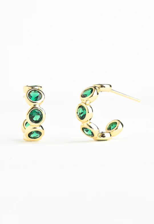 Jubilee Emerald Green Hoop Earrings
