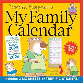 Sandra Boynton's 17-Month 2025-2026 My Family Wall Calendar  1025