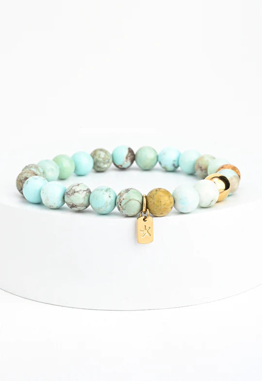 Fan Turquoise Beaded Bracelet