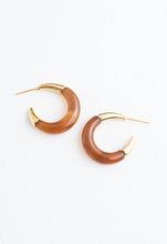 Load image into Gallery viewer, Golden Amber Resin Hoops
