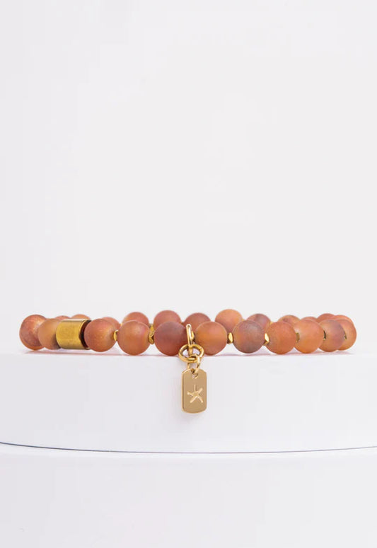 Glimmer Agate Stretch Bracelet in Auburn