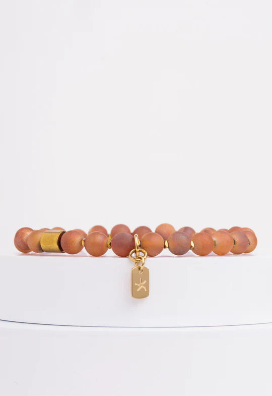 Glimmer Agate Stretch Bracelet in Auburn
