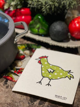 Load image into Gallery viewer, Spotted Green Chicken Swedish Cloth
