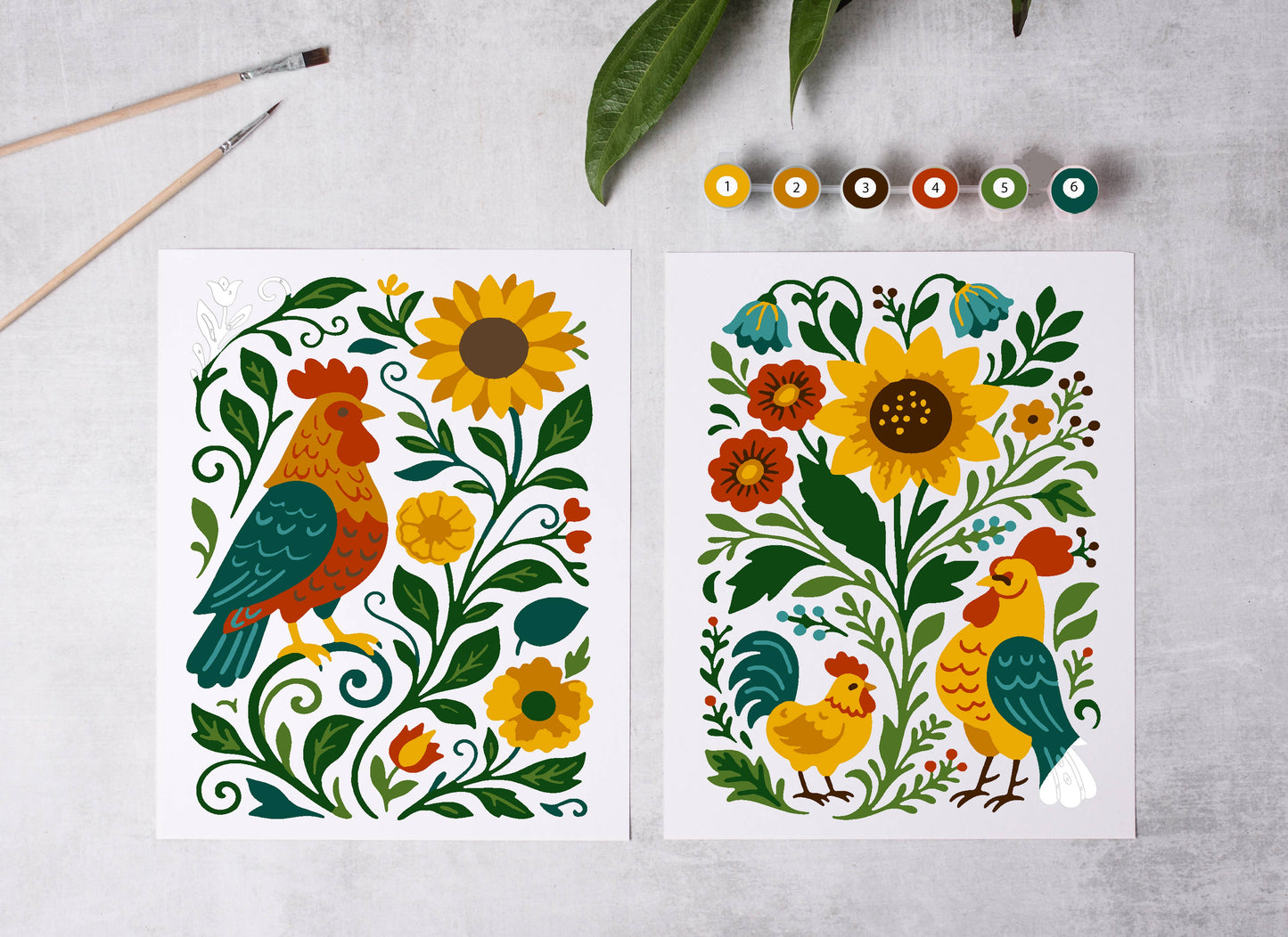Paint-By-Numbers kit Flock and Flower