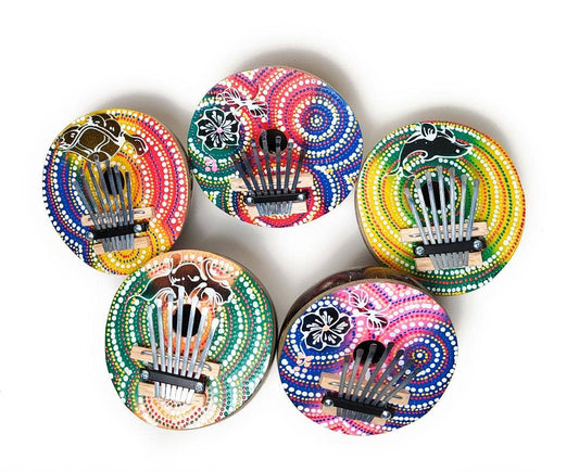 Painted Coconut Kalimba Thumb Piano SMALL