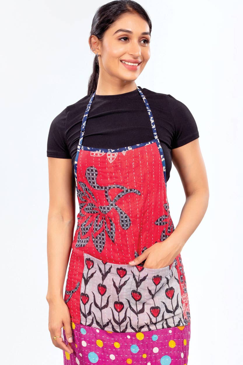 Kantha Patchwork Kitchen Apron