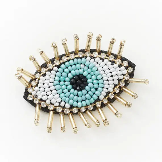 Beaded Evil Eye Brooch Pin