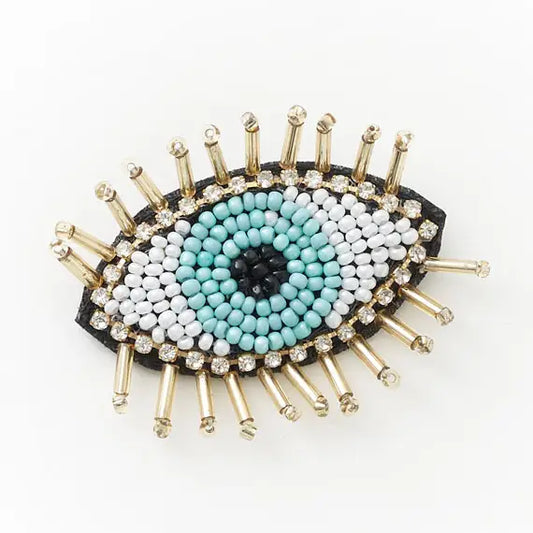 Beaded Evil Eye Brooch Pin