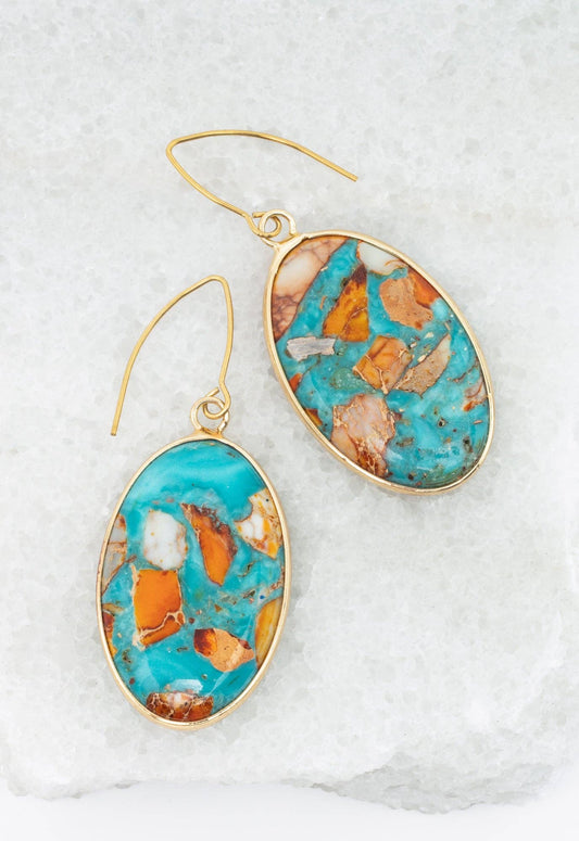 Sierra Bloom Turquoise Emperor Stone Earrings