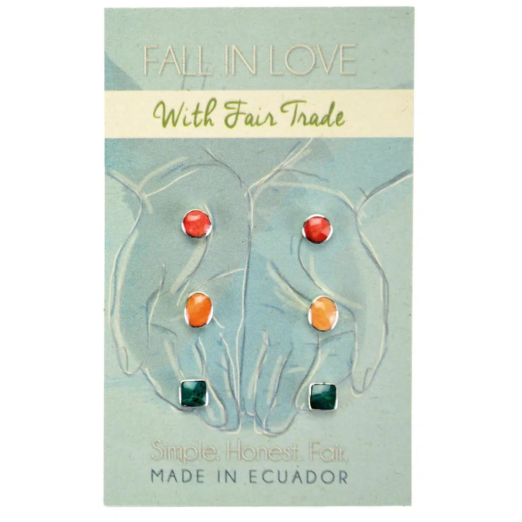 Silver Ella Stud Earring Set of 3