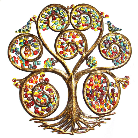 Autumn Spiral Tree of Life 24" Haitian Metal Drum