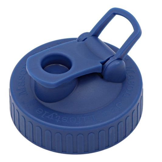 Pour & Store Shaker Lid w/ Carry Loop for Mason Jars: Deep blue / Regular mouth / Updated