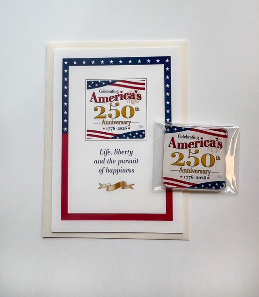 USA 250th Card & Magnet