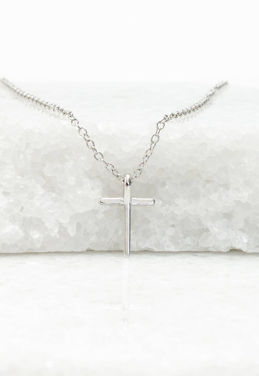 Faithful Sterling Silver Classic Cross Necklace